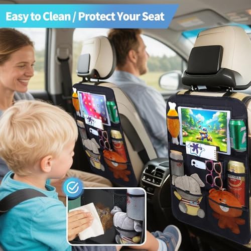 TCJJ Car Seat Organizer Backseat Kick Mats Oxford Back Seat Protector - Image 7