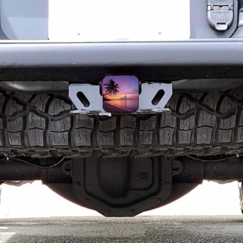 Ocean Trailer Hitch Covers Tropical Ocean Beach Palm Tree Sunset Heavy Duty - Image 6