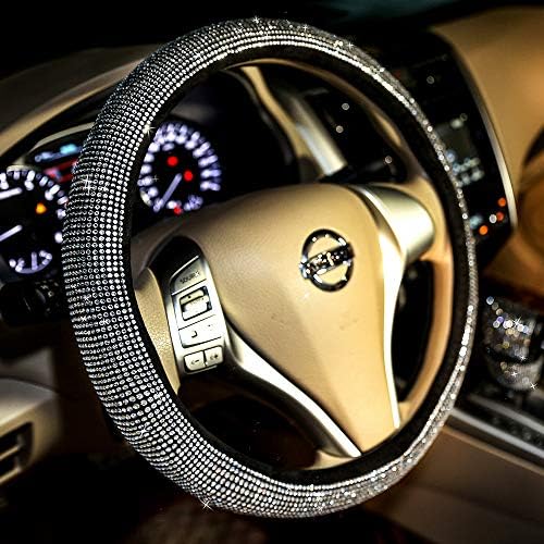 White Bling Women Steering Wheel Cover by Carwales