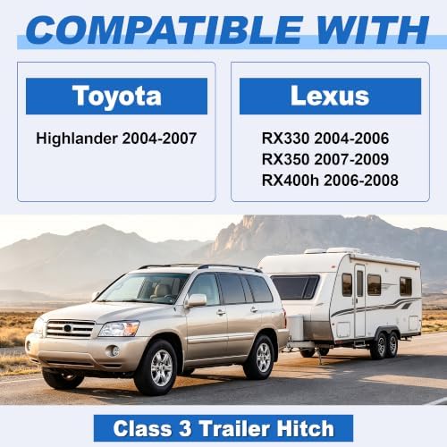 Class 3 Trailer Hitch Fits 2004-2007 Toyota Highlander & 2004-2008 Lexus RX - Image 2