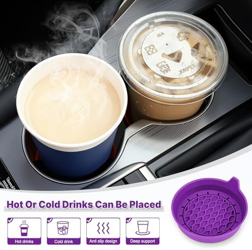 SINGARO Car Cup Holder Coaster, Silicone Cup Holder Insert, Universal Non-Slip - Image 3