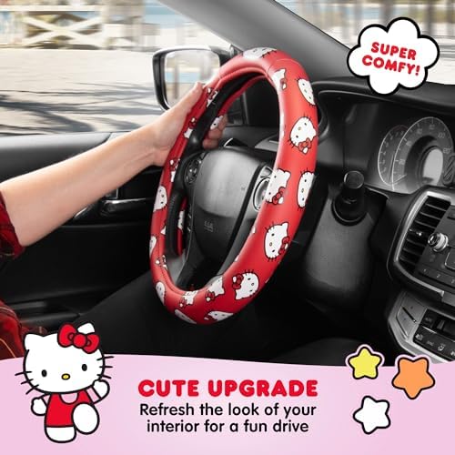 Hello Kitty Steering Wheel Cover Official Sanrio Car Accessory Universal Size - Image 3