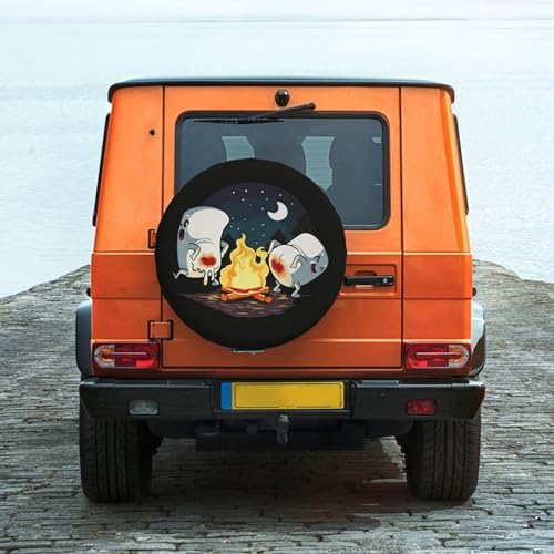 Spare Tire Cover with Marshmallow Campfire Pattern Wheel Covers 17inch - Image 5