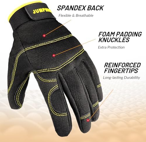 Work Gloves for Men 2 Pairs, Performance Fit, Touch Screen, Abrasion Resistant - Image 3