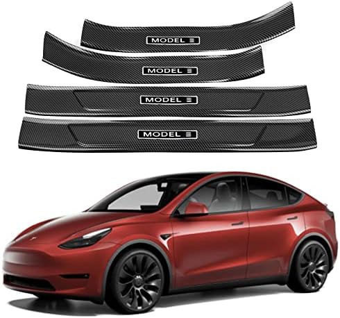 Door Sill Protector for Tesla Model 3, 4 Pieces Door Entry Protectors Strips - Image 2