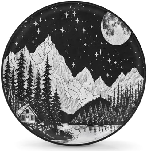 Rv Spare Tire Cover Wheel Mountain Moon Forest Tire Covers Wheel Protectors by FengQuGou