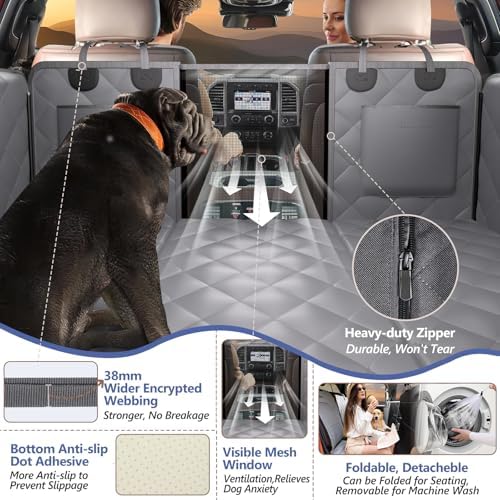 Dog Truck Seat Cover for Back Seat, Hard Bottom Pet Hammock - Image 6