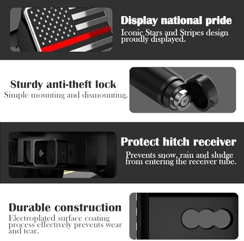 OGYE Heavy American Flag Metal Trailer Hitch Cover - Image 3