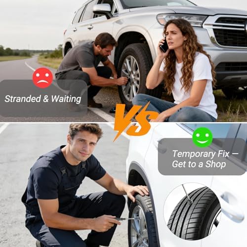 61 PCS Tire Repair Rubber Nail Kit, Premium Spiral Screw-in Tire Plugs - Image 4