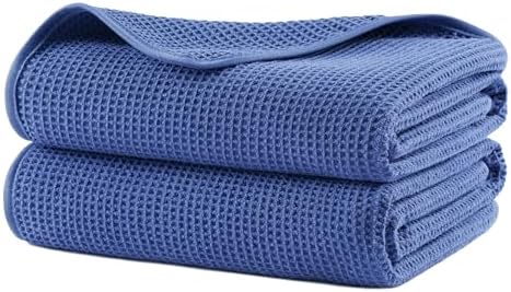 POLYTE 380 GSM Poly Blend Microfiber Quick Dry Waffle Bath Towel, 30x60 in by Polyte