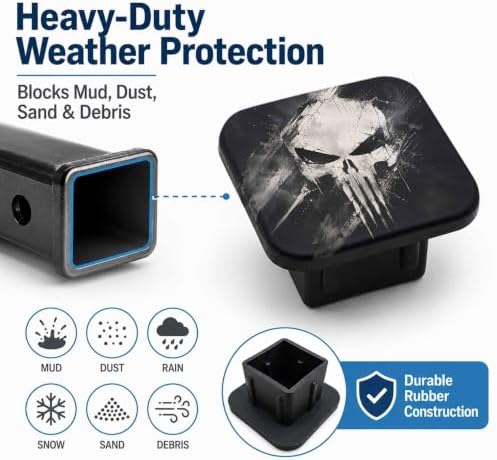 Trailer Hitch Covers Dark Skull Heavy Duty 2 Inch Hitch Cover - Image 6