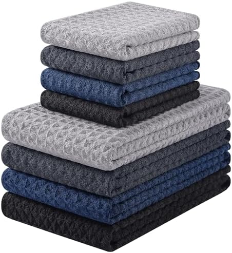 Homaxy Microfiber Waffle Weave Kitchen Towels Set, 8 Pack by Homaxy