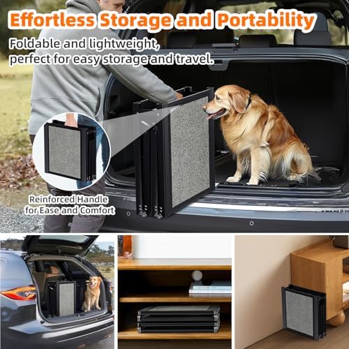 Dog Ramp for Car ”” Large Folding Pet Stair Ramps for Truck, - Image 6