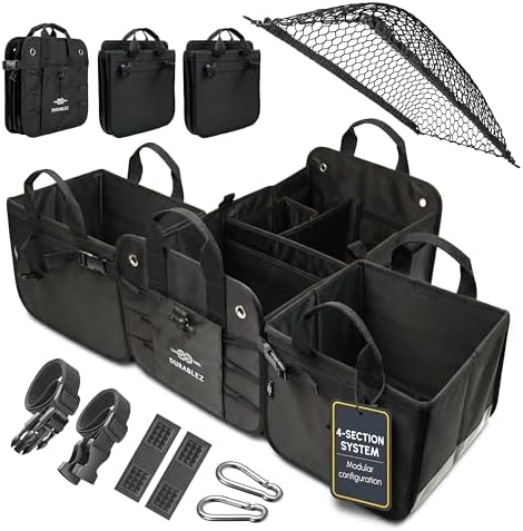 Extra Large Car Trunk Organizer System, Modular & Collapsible by DURABLEZ