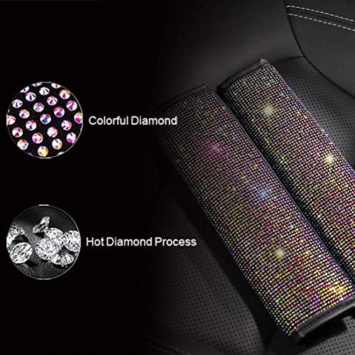 2 Pcs Auto Seat Belt Shoulder Pads, Bling Bling Crystal Rhinestones - Image 5
