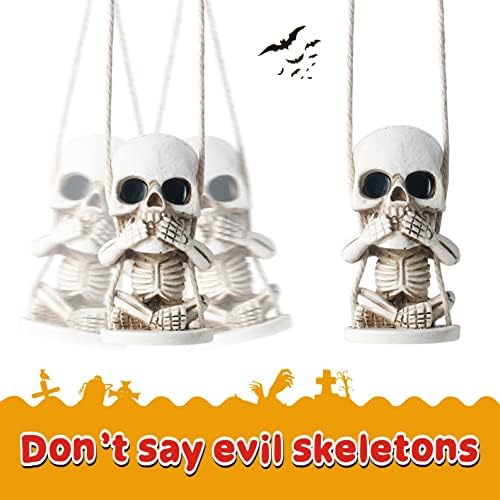 Horror Halloween Skull Decor of Rearview Mirror Hanging Car Accessories - Image 2