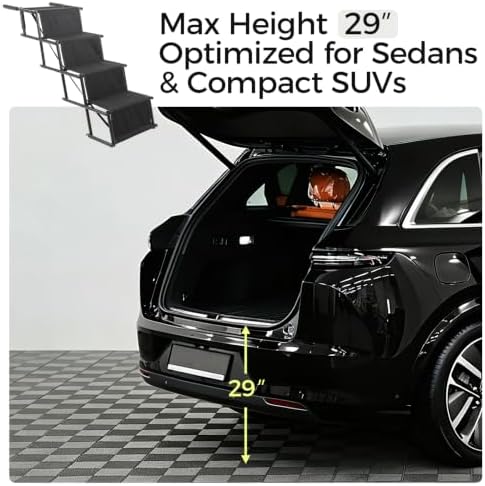 KARAOK Foldable Dog Stairs for Car SUV, Pet Stairs for Large Dogs, 4-Step - Image 3