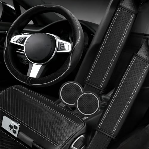 NBTEPEM 6 PCS Car Steering Wheel Cover Set, Microfiber Leather Steering Wheel by NBTEPEM