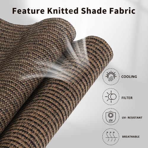 SMONTER Outdoor Sunshade Roller Shade 8'W x 8'H, Exterior Cordless Roll Up - Image 3