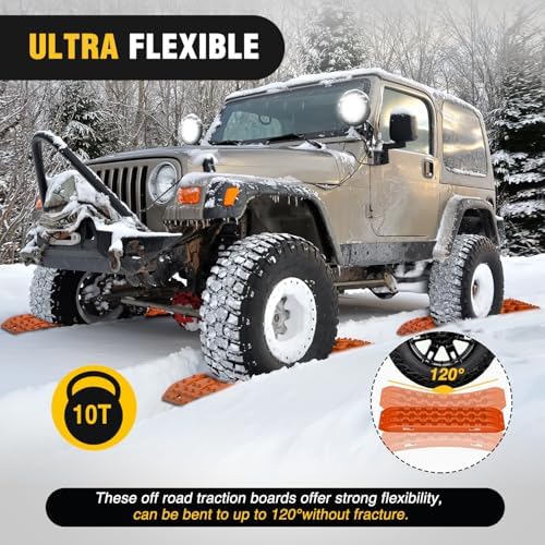 Nilight Recovery Off-road Traction Boards Emergency Tire Mats Orange - Image 5