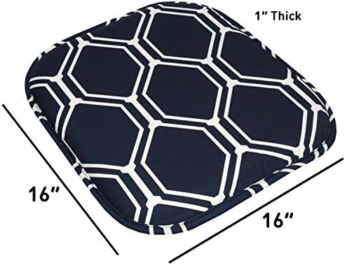Sweet Home Collection Chair Cushion Memory Foam Pads Honeycomb Pattern Slip Non - Image 3