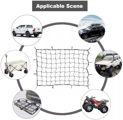 Car Roof Rack Cargo Basket Mesh Barrier Cover, Luggage Carrier Net 120x90cm - Image 2