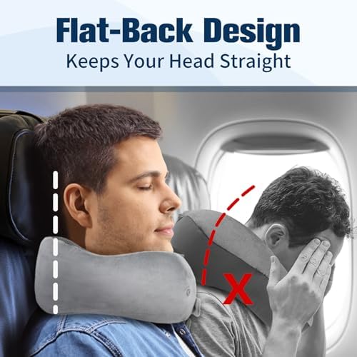 Cirorld Neck Pillow for Traveling, Travel Pillows for Airplanes Grey - Image 4