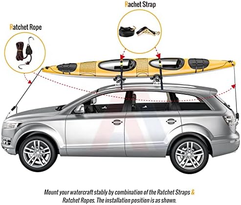 Double Folding J-Bar Rack for Kayak Carrier Canoe Boat Paddle Board Surfboard - Image 4