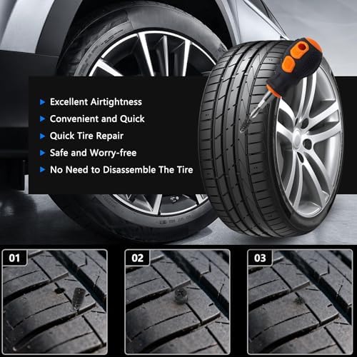 70pcs Tire Repair Rubber Nail Kit Emergency Vacuum Tire Screw Plugs - Image 2