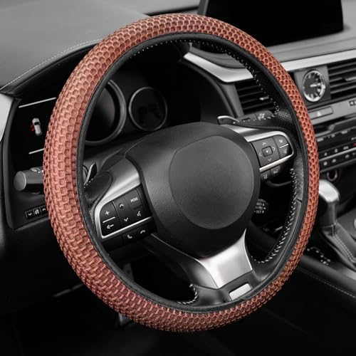 Alpmosn Elastic Stretch Steering Wheel Cover, Breathable Microfiber Ice Silk by alpmosn