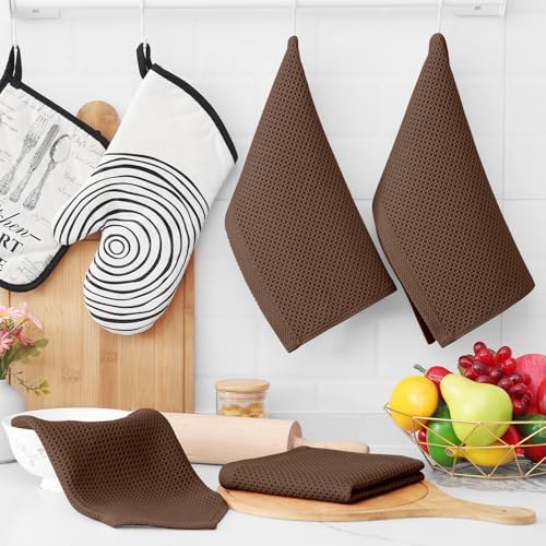 Homaxy 100% Cotton Waffle Weave Kitchen Dish Cloths 6-Pack - Image 6