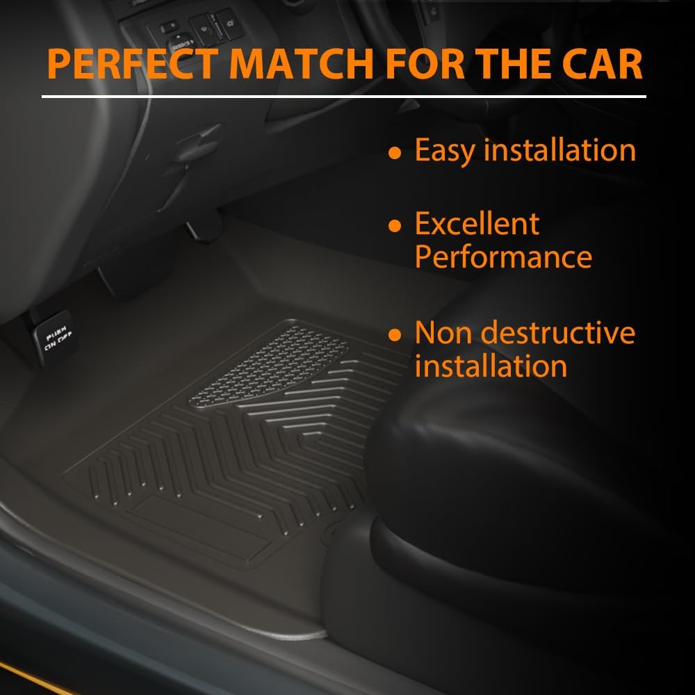 G-PLUS Floor Mats Compatible with Chevy Colorado Crew Cab 2015-2022,Fit GMC Canyon Crew Cab 2015-2022 All Weather Full Cover Protection TPE Car Floor Cargo Liners Accessories Black
