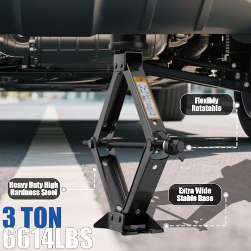 Car Jack Kit 3 Ton/6614 lbs Multipurpose Universal Scissor Jack - Image 3