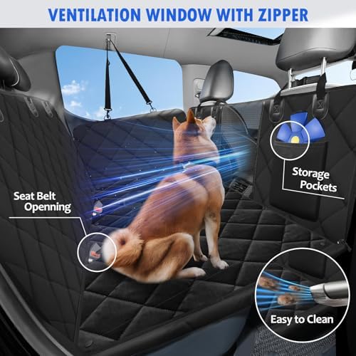 Hard Bottom Dog Car Seat Cover for Back Seat, - Image 5