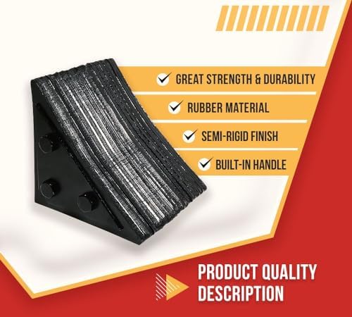 Mytee Products 10 Pack 7" x7-1/2 x7-1/2 Small Laminated Rubber Wheel Chock - Image 2