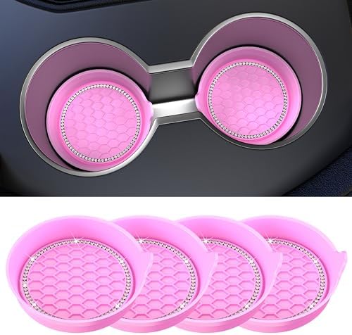 Amooca 4-Pack Car Cup Holder Coaster Bling Crystal Rhinestone Car Interior by Amooca