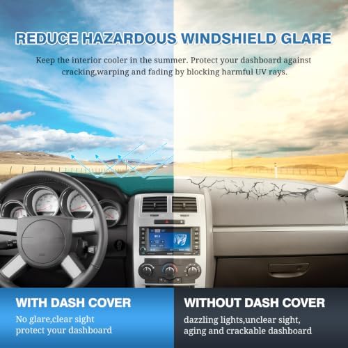 FIILINES Dash Cover for 2008 2009 2010 Dodge Charger, Dashboard Mat Exact Fit - Image 6