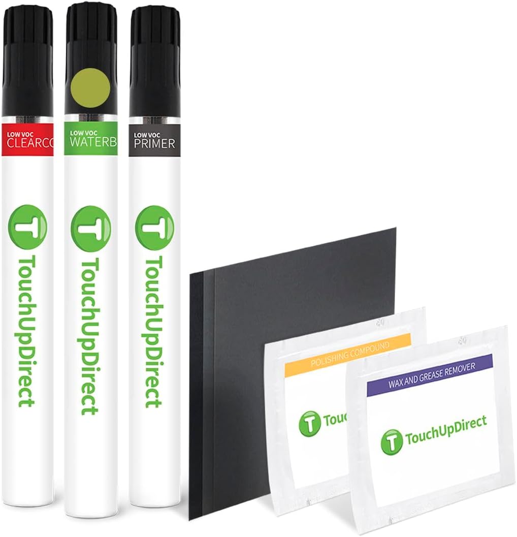 TouchUpDirect 588 Electric Lime/New Lime Green Metallic Compatible with Toyota Exact Match Touch Up Paint Brush - Platinum Kit