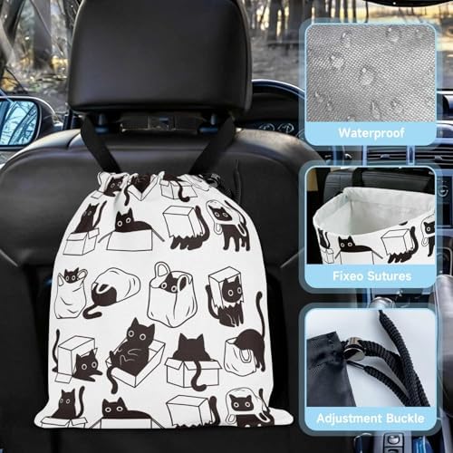 Playful Black Cat Car Trash Bag - Image 3