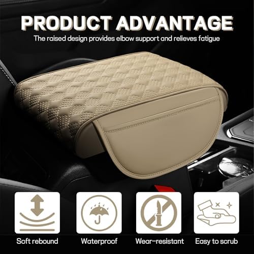 Car Armrest Cushion, 12.2"x8.3" Memory Foam Console Pad - Image 3