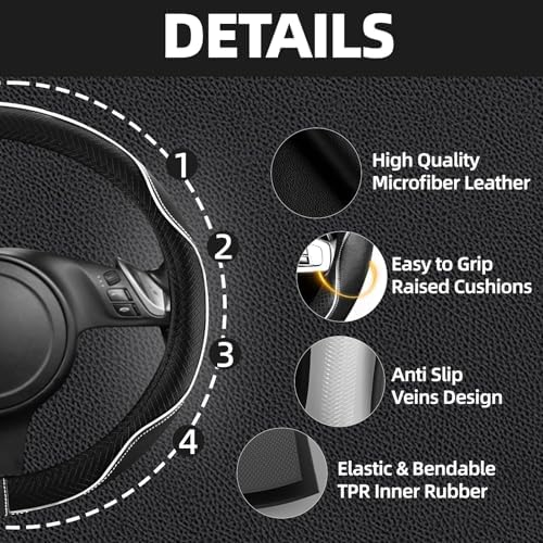 NBTEPEM 10 Pcs Car Floor Mats Full Set Car Accessories, Microfiber Leather - Image 2
