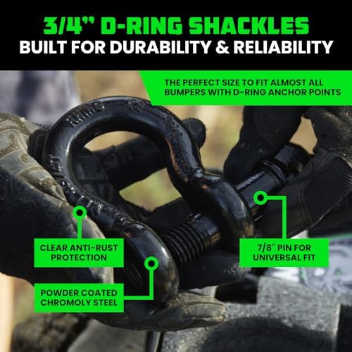 Rhino USA Recovery Combo Kit - 30ft Tow Strap & D-Ring Shackles - Image 4