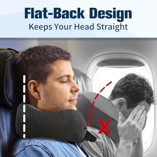 Cirorld Neck Pillow for Traveling, Travel Pillows for Airplanes Snow Black - Image 2