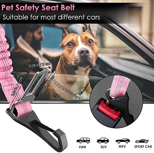 SlowTon Dog Car Seat Belt, 3 in 1 Latch Bar Attachment Dog Safety Seatbelt - Image 6