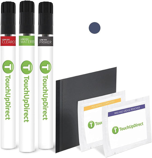 TouchUpDirect 8V5 Shoreline Blue Pearl Compatible with Toyota Exact Match Touch Up Paint Brush - Platinum Kit