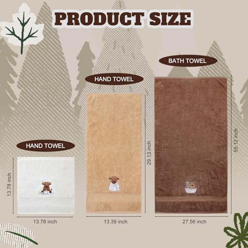Peryiter 3 Pack Highland Cow Decorative Bath Towel Set - Image 2