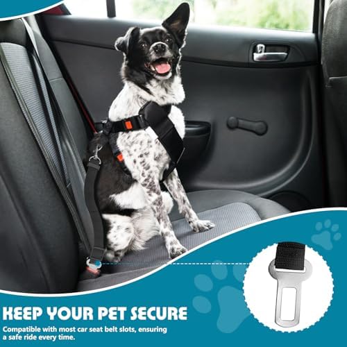 2 Pack Adjustable Dog Car Seat Belt, Heavy Duty Nylon Pet Safety Leash - Image 2