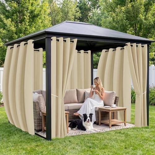 Outdoor Curtains for Patio Waterproof 6 Panels, Porch Sun Shade - Image 4