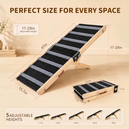 MTERSN Foldable Dog Ramp for Bed, Support Up to 200lbs - Image 2