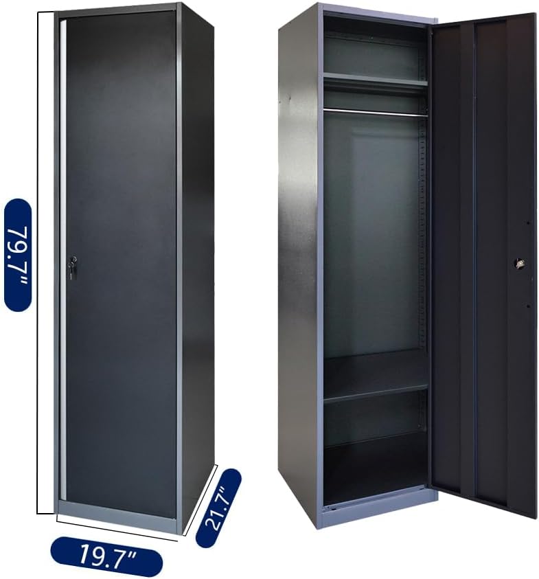 Steel Garage Workbench with Storage and Cabinets, Tool Organization, for Utility Room Workshop, Black and Grey